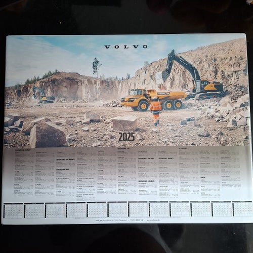 Volvo Construction Equipment 2025 Återförsäljare Display Kalender Stor Promo Skylt