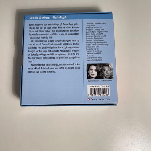 Ljudbok på CD - Camilla Läckberg - Olycksfågeln. Signerat / Signed / Autograf