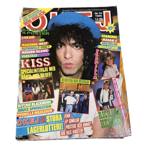 Parti ca 7 st Okej Tidningar 1985 Vintage Popmusik Kändisar Magazine