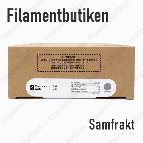 Bambu Lab PLA Matte Filament Grå/Nardo Gray