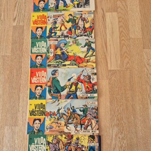 Vilda västern kapten miki 6 st från 1964 nr 45,48,49,och 51-53..
