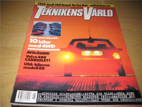 TEKNIKENS VÄRLD NR 6 1987 TEST:AUDI 100 AVANT TURBO