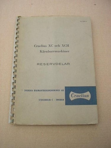 Katalog Reservdelar Craelius XC och XCH Kärnborrmasiner