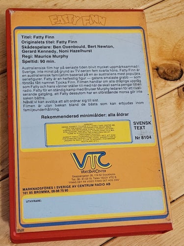 FATTY FINN - VTC. Svenskt Text (VHS)