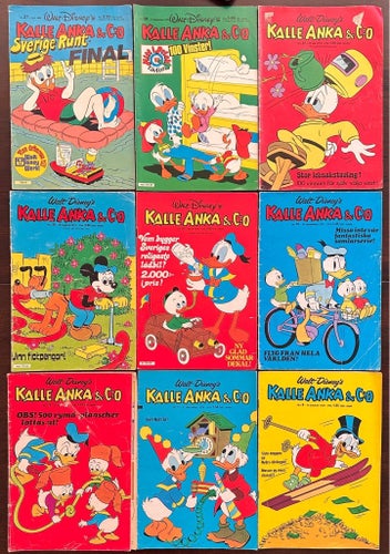 Kalle Anka & C:o , 1969-1980, 9 st.