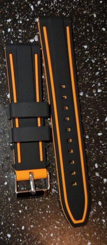 Gumm 24mmi klockarmband svart/orange