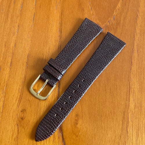 Läderband 20mm Lizard Brun vintage