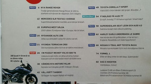 Teknikens Värld 5 2002: Volvo S80 T6, VW Passat W8, Nissan X-Trail, Toyota RAV4