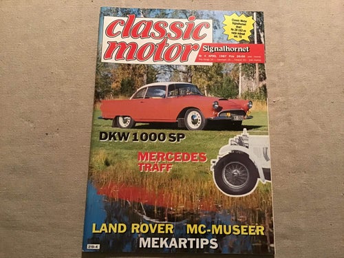 CLASSIC MOTOR NR 4 1987 DKW 1000 SP,MERCEDES TRÄFF,LAND ROVER,BIL I BOLLNÄS