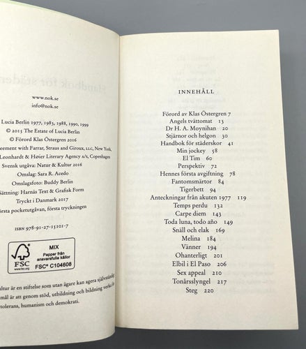 Handbok för städerskor - Noveller av Lucia Berlin (oläst pocket)