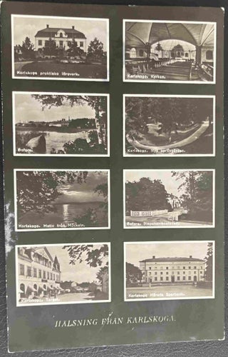 Karlskoga ~1935 - Härads sparbank Praktiska läroverket Bofors m fl vyer