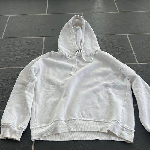 vit hoodie, storlek M