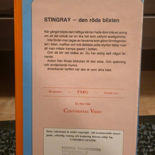 STINGRAY – DEN RÖDA BLIXTEN – Svensk hyr-VHS / Continental Video / Storbox