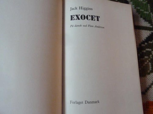 EXOCET, JACK HIGGINS, 1984, BOK, DANSK