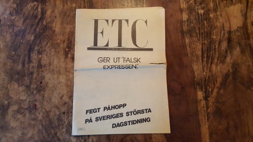 ETC / Nr 5 - 1980 / Kultur / Politik / Etc ger ut ''falsk'' Expressen
