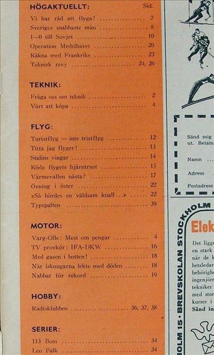TEKNIKENS VÄRLD 1952/4.Rysk krigsplanindustri. IFA-DKW.Flygnummer flygplan flyg