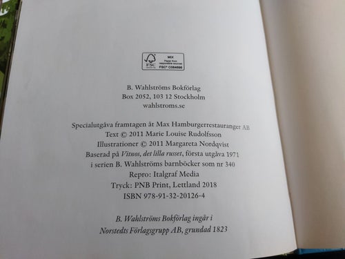 Vitnos - Det lilla russet av Marie Louise Rudolfsson, Margareta Nordqvist. VF+