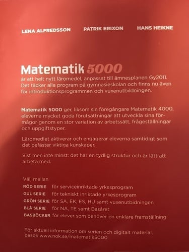 Matematik 5000 av Lena Alfredsson, Patrik Erixon, Hans Heikne