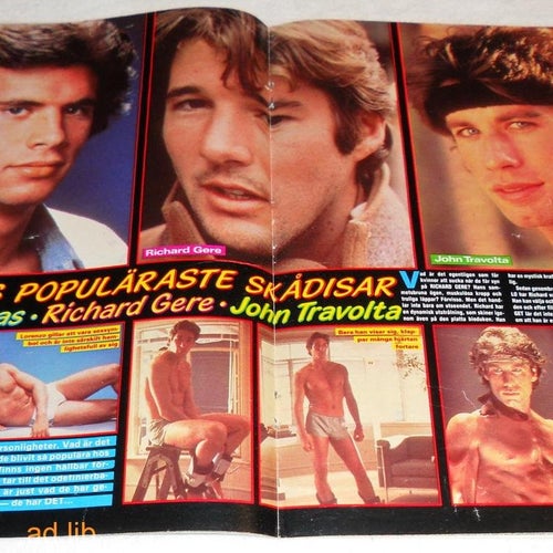 RICHARD GERE, LORENZO LAMAS, TRAVOLTA - MÅNADENS SKÅDISAR, TIDNINGSARTIKEL 1983