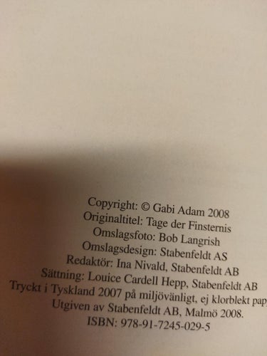 Diabolo och otursdagen - Gabi Adam. bok. Very Fine plus
