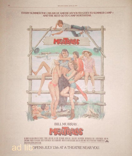 MEATBALLS (BILL MURRAY), TIDNINGSANNONS 1979