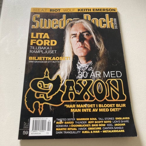 SWEDEN ROCK MAGAZINE NR.59. 2009. SAXON, LITA FORD, RIOT, WOLF, H.E.A.T.