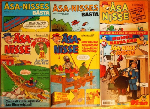 ** ÅSA-NISSE : 6 tidningar från 1975 - 2017 **