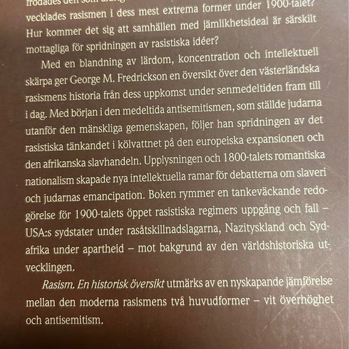 RASISM av George M. Fredrickson, Historiska Media