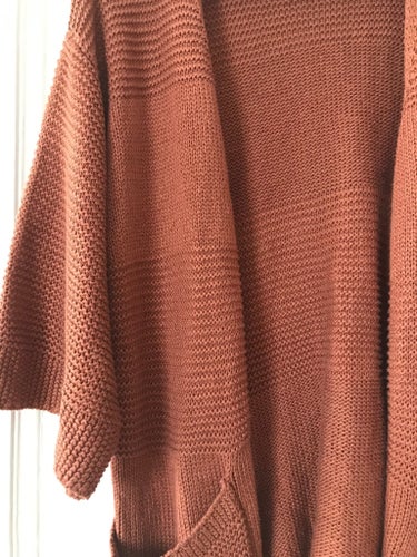 Rostbrun stickad oversize cardigan
