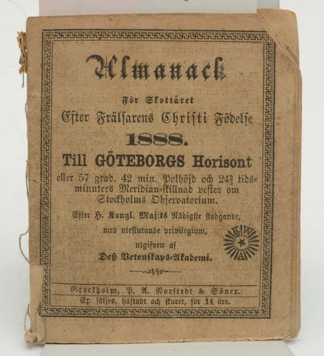 Almanack för skottåret efter frälsarens Christi födelse 1888 : till Göteborgs ho