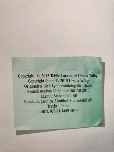 LYDNADSTRÄNING FÖR HÄSTEN DEL 1 Tobbe Larsson & Ursula Wilby 2015