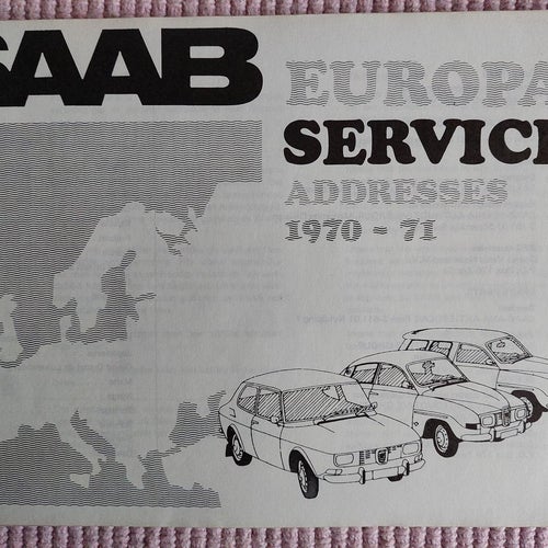Saab Europa Service 1970 - 71