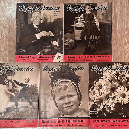 Vecko Journalen, 1948-1949, 5 st.