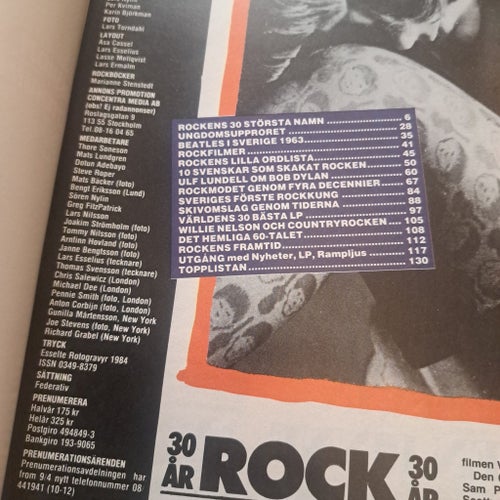Schlager tidning, 30 år av Rock