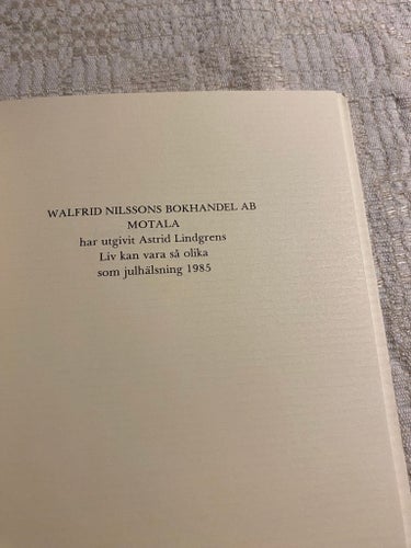 Liv kan vara så olika av Astrid Lindgren, 1985
