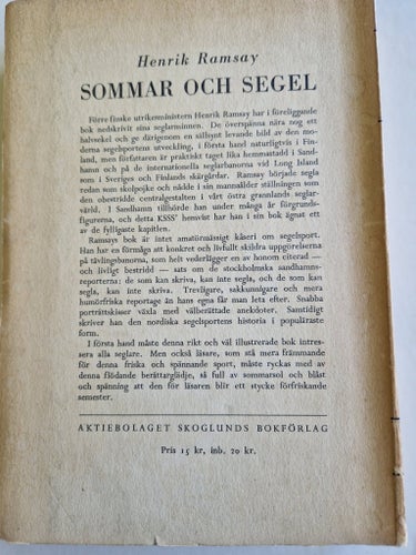 Sommar och Segel av Henrik Ramsay, 1947