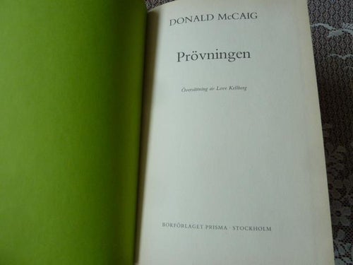 PRÖVNINGEN, D. McCAIG, 1984, BÖCKER