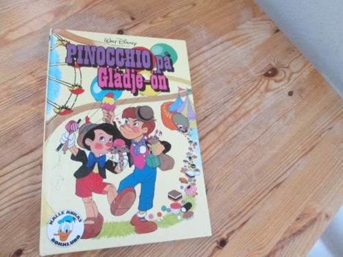 PINNOCCHIO PÅ GLÄDJE ÖN WALT DISNEY TRYCKT 1984