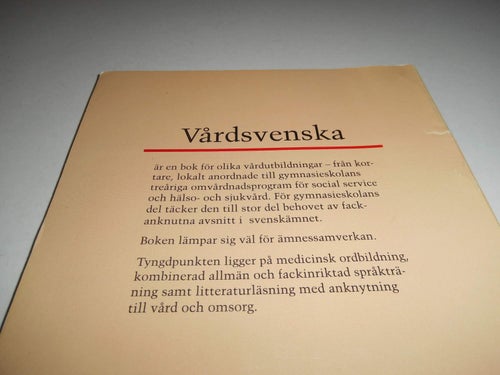 Vårdsvenska för ämnessamverkan