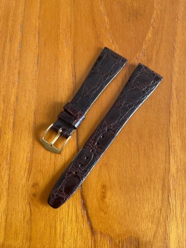 Läderband 20mm Krokodil Brun vintage