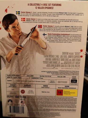DVD Dexter Säsong 1 Svensk text TOPPSKICK