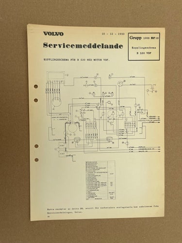 VOLVO Servicemeddelande Buss B530 VDF Kopplingsscheman