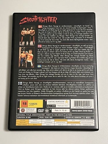 Shootfighter (Bolo Yeung, 1992). Beg. DVD