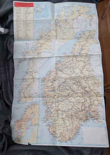 Retro Turistkarta NORGE (1970) – Härlig patina & 70-talskänsla!