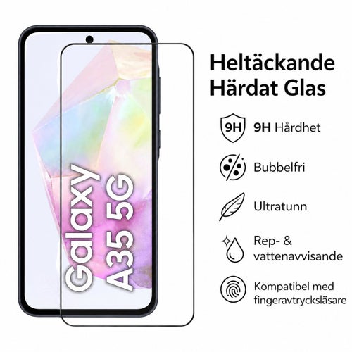 [Paket] Samsung Galaxy A35 Klart Skal + 9H Härdat Glas Skärmskydd - Heltäckande