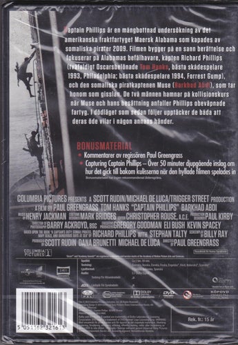 DVD / Captain Phillips / Verklighetsbaserad / Tom Hanks / Ny & Inplastad