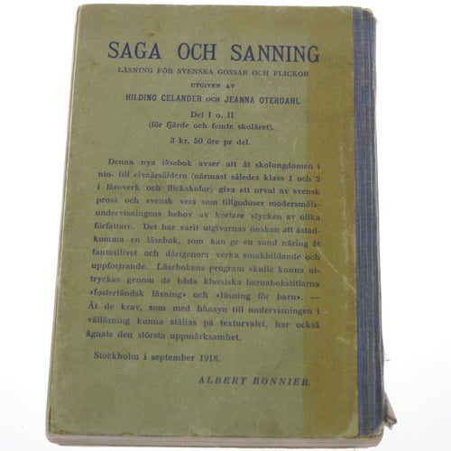 Saga och sanning: Läsning för svenska gossar och flickor
