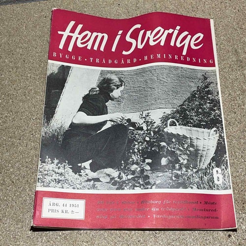 Hem i Sverige 1951 , bygge trädgård heminredning