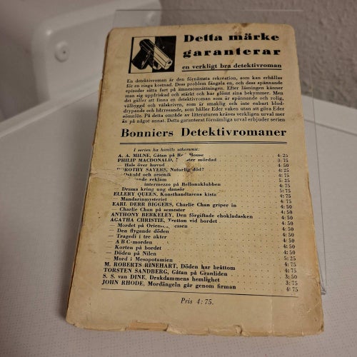 Agatha Christie - Mord i Mesopotamien hft sv 1a 1939 hyggligt skick