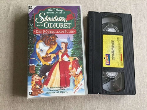 SKÖNHETEN OCH ODJURET DEN FÖRTROLLANDE JULEN VHS SVENSKT TAL WALT DISNEY